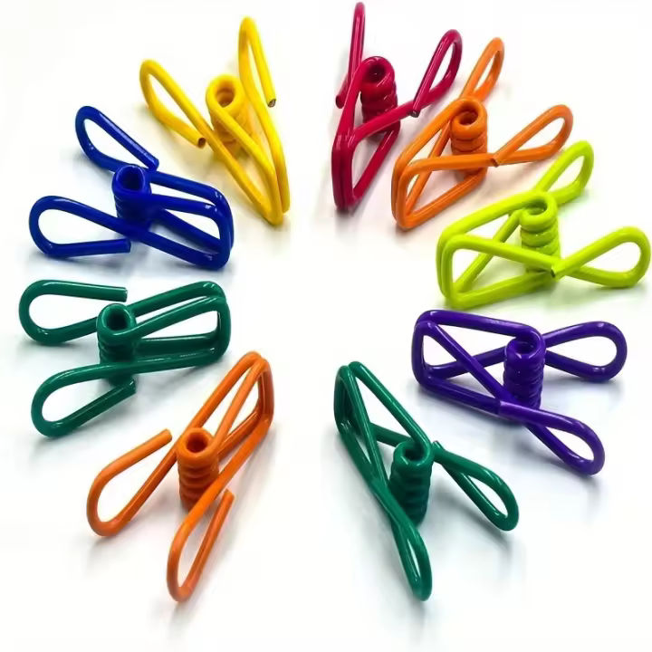 10pcs Clip De PVC Recubierto De Acero Para Sellar Bolsas De Alimentos Y Papelería 10 Piezas (color Aleatorio) - 1