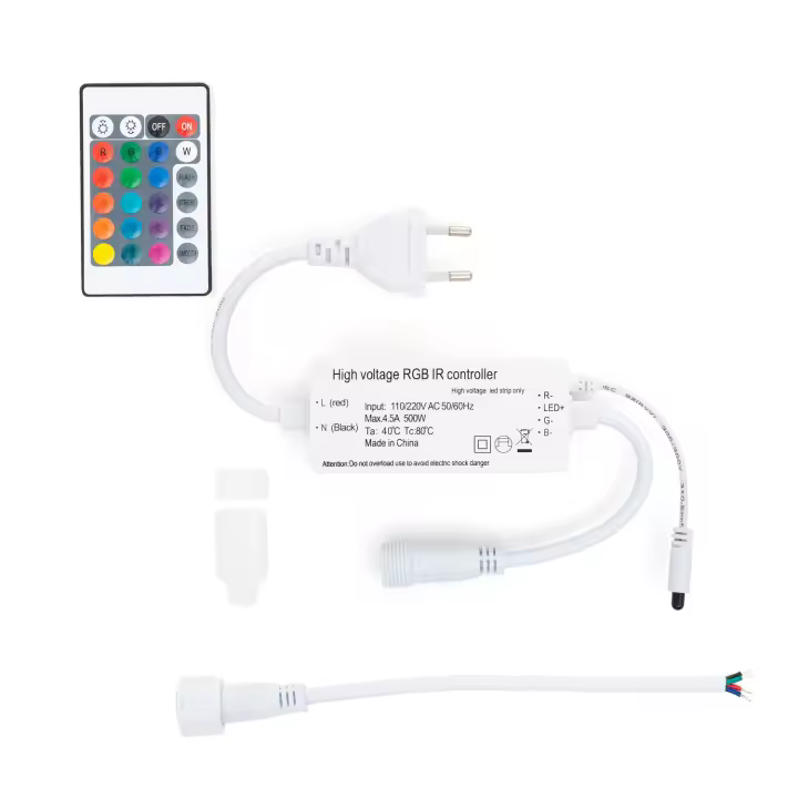 Ledkia Controlador Manguera LED Redonda 220V AC 36 LED/m RGB IP65 Corte 100 cm RGB - 1
