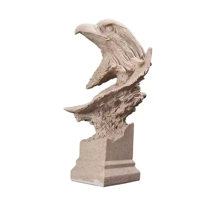 Arenisca Sola Cabeza de Águila estatua Creative resin artesanía para Ornament El Hogar Sala Entrada - 1