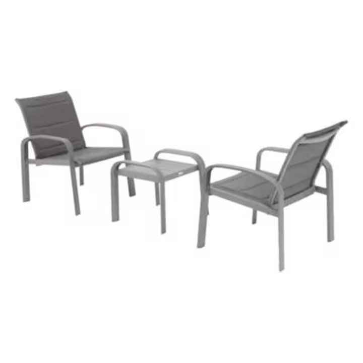 Conjunto metálico 2 sillones+mesa - 1