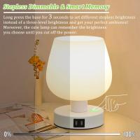 Lámpara de Mesita de noche tácil With 2 Puertos USB, lámpara de Mesita de Noche - details 2