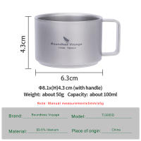 Taza De Camping De Titanio Boundless Voyage Doble Pared Mini Para Café 100m Ti3085D Resistente Al Agua Hervida Sin Desgaste - details 0