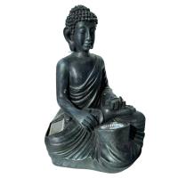 Figura de Buda Sentado Negro con Luz Solar LED RESINA 28X21,5X21,5 CM Para Decoración de Jardín Exterior IP44 - details 2