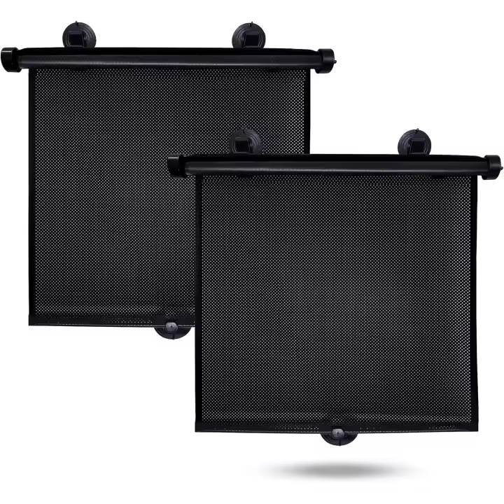 Juego de 2 cortinas de ventana de coche para Bebe, sombrillas de Bebe con Protección UV para niños, se adopta a la mayoría de los vehículos, accesorios Esenciales de viaje y Coche de Bebe - 1