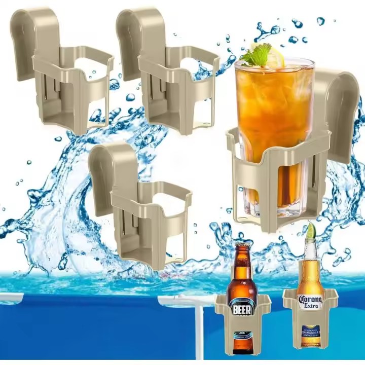 4 soportes para bebidas, borde de piscina, soporte para vasos de agua, soporte para bebidas, soporte para bebidas, accesorios para piscina, fiesta, parque acuático, playa, fiesta temática - 1