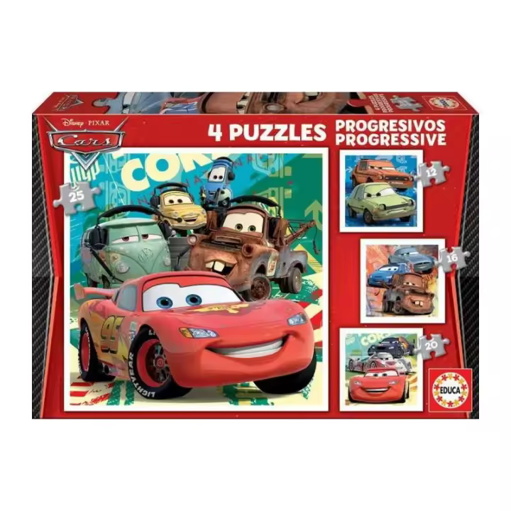 Rompecabezas Progresivos Cars 2 de Educa para Niños y Niñas +3 Años - 1