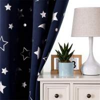 Cortina De Living Y Dormitorio Con Patrón De Luna Plateada Alta Precisión Blackout 1 Panel Decorativa Y a Prueba De Luz 100% Poliéster - details 2