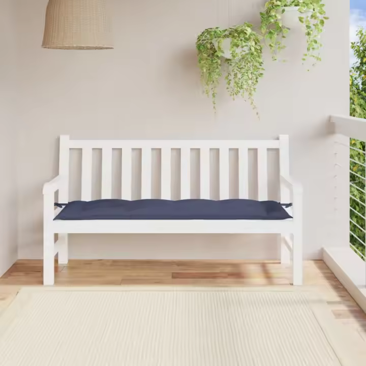 vidaXL Cojín para banco de jardín tela Oxford azul marino 150x50x7 cm - 1