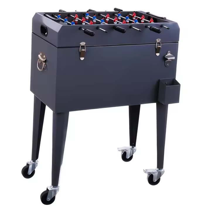 Bricoloco.com Nevera Jardín con Futbolín Portátil y Ruedas - 130 Litros - 1