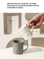 Taza De Cerámica Sólida Y Simple De Gran Capacidad Para Bebidas Como Jugo Y Leche Taza De Té De La Tarde Con Asa Para Café Tableware - details 5