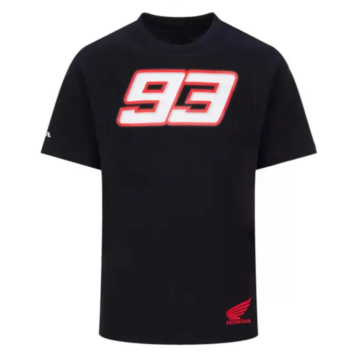 Camiseta De Motociclismo Marc Marquez Dual Negro Honda Para Hombre Manga Corta Transpirable Secado Rápido Moda Deportiva Trendy - 1