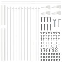 Cerca de Jardín VidaXL con Punta de Lanza Blanca 3,4x1 m de Acero - details 4