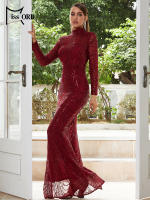 Vestido Largo Rojo Con Lentejuelas Y Abertura En El Costado Para Mujer Missord Vestido Bodycon De Fiesta Noche Prom Para Edad 25-35 - details 6