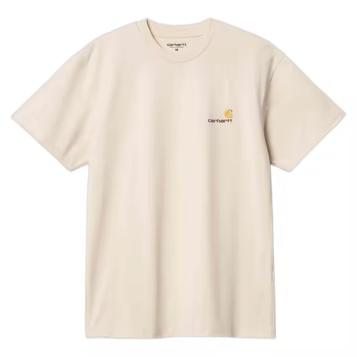 Camiseta de Manga Corta Carhartt WIP American Script para hombre en color beige - 1