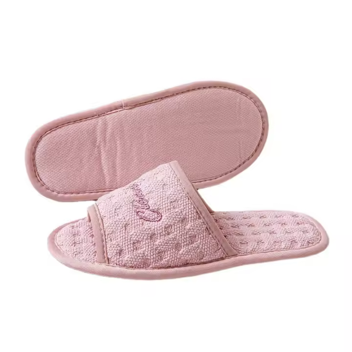 Zapatillas De Tela Suave Y Silenciosas Para Interno Zapatos Mujer Con Dedos Expuestos Comodidad Neutra Minimalista Para El Hogar - 1