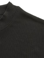 Camiseta De Hombre Elástica Y Cómoda Para Primavera Y Verano Con Cuello Alto Y Rayas Camiseta Deportiva Casual Con Mangas Cortas Para Fitness - details 5