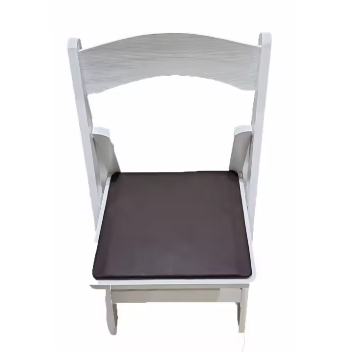 Gerimport Silla Plegable de Madera Blanca Tapizado Chocolate 77 X 44 X 43 Cm - 1