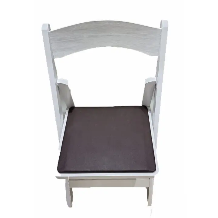 Gerimport Silla Plegable de Madera Blanca Tapizado Chocolate 77 X 44 X 43 Cm - 1
