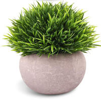Flores Artificiales,Flor Falsa,Plantas de Flores Artificiales, Set de 4 Plantas Artificiales with Césped Verde en Macetas Grises, Plantas de Plástico Decorativas, oficinas y exteriores - details 6