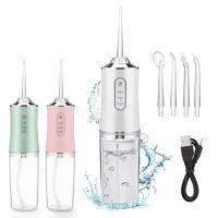 Irrigador Bucales Portatil, Irrigador Dental Portatil Viaje con 4 Boquillas 3 Modos,USB, 220ml Recargable Irrigador limpiador Dientes Agua Presion, IPX7 Impermeable - details 0