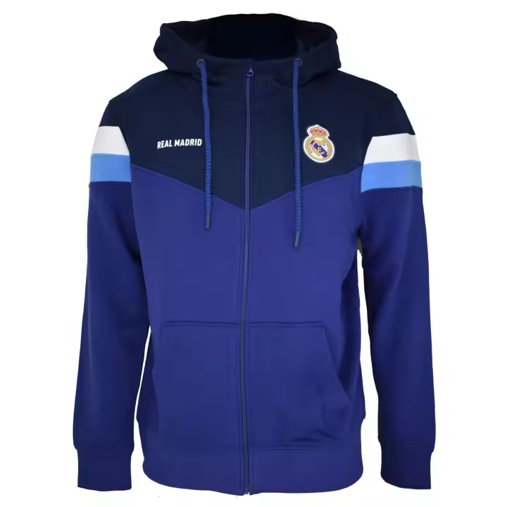 CHAQUETA REAL MADRID Nº13 Adulto - Chaqueta oficial de felpa abierta azul del Real Madrid - 1