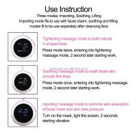 Masajeador De Belleza Eléctrico Antienvejecimiento Máscara Facial SPA 3D Silicona Para Rejuvenecimiento De La Piel Tamaño 29*19cm USB Recargable - details 5