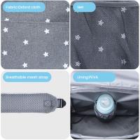 Bolsa de almacenamiento universal para cochecito de 14.6 x 12.2 x 7.5 pulgadas, bolsa grande impermeable para pañales de bebé, bolsa de almacenamiento para cochecito con portavasos y correas para los hombros, 4 maneras de llevar la mochila (gris) - details 1