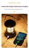 Lámpara Retro Portátil Para Camping USB Recargable Luz De Viaje Vintage Iluminación Exterior Equipamiento De CampingLinterna - details 8