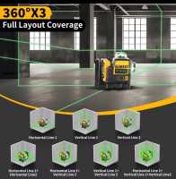 Nivel Láser , Autonivelante, 12 Líneas Verdes 360°, Recargable, con Batería de Excelente Calidad! - details 4