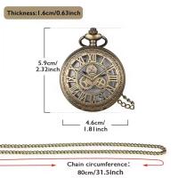 Reloj De Bolsillo Cuarzo Con Numeros Romanos Y Engranajes Vintage Steampunk Bronce Para Hombres Y Mujeres Collar Pendiente - details 3