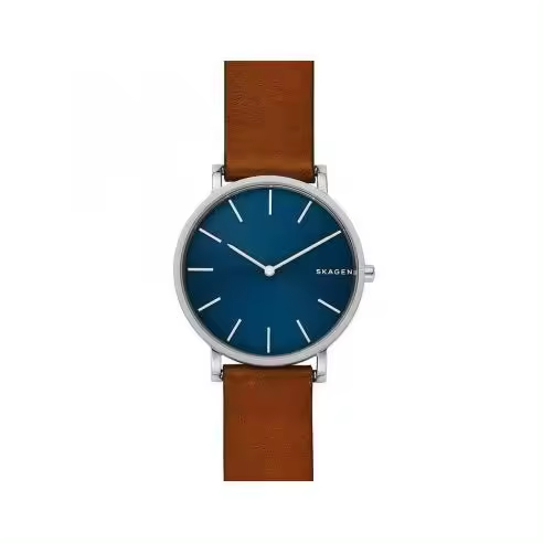 Reloj Skagen de acero Hagen con correa marrón - 1