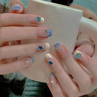 Uñas artificiales cuadradas con diseño de cristal brillante, uñas artificiales de cobertura completa para bricolaje en el hogar, Kit de manicura - details 5
