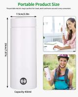 Pequeño hervidor de agua portátil, 450ML Hervidor de Viaje, 3 en 1 Mini Taza de Agua Eléctrica, 2 Untersetzer gratis, Materiales Inoxidables, Apagado Automático, para Hacer Leche, Café y Té - details 1