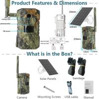 Cámara Solar impermeable para rastreo de caza, dispositivo con tarjeta SIM 4G de 4MP, 20M, detección de movimiento PIR, seguimiento de Vida Silvestre, visión nocturna de 30M - details 9