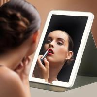 Espejo De Maquillaje Recargable Plegable Con Sensor Táctil Y Funda De Cuero PU En 3 Colores Iluminación Dimmable Infinita - details 0