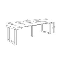 Skraut Home - Mesa Consola Extensible - Mesa Auxiliar - Tapa - 58/262x90x73cm - Práctica y Versátil - Estilo Moderno - Fácil Montaje - details 2