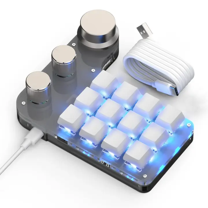 Teclado De Programación Macro Bluetooth Para Juegos RGB Intercambiable Teclado Mini Para PS AI Pintura IPAD MINI Conectividad Bluetooth Y USB Sin Soporte Para Muñeca - 1