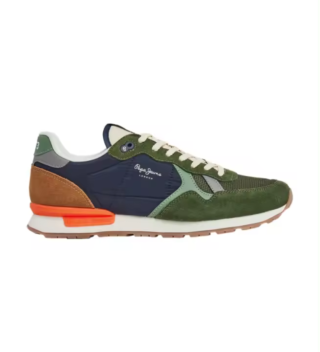 Pepe Jeans | Zapatillas de Piel Brit Mix verde - 1
