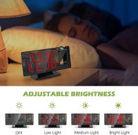 Reloj despertador digital con proyección de 180 °, con espejo LED, pantalla grande, pantalla de temperatura, despertador digital con repetición, fecha, 3 brillo, para dormitorio y oficina - details 6