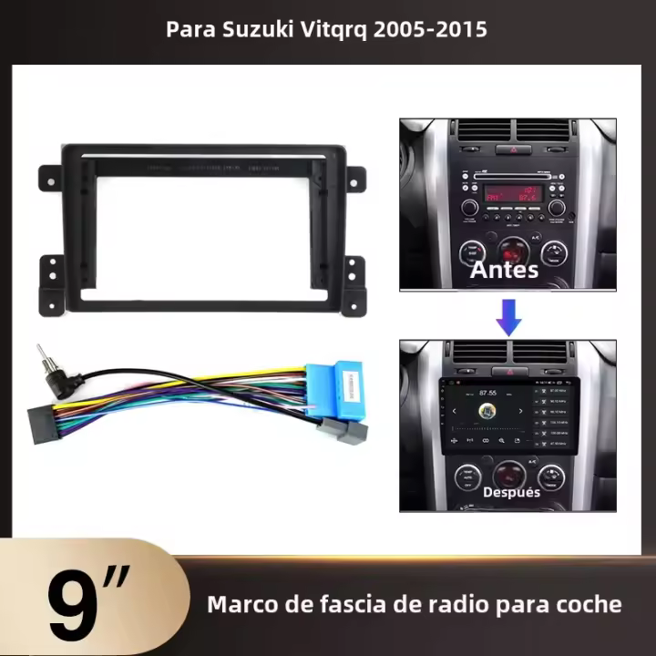 Marco De Radio Para Coche MEKEDE Para Suzuki Grand Vitara 2005-2017 Adaptador Panel De Montaje En Tablero Para Autoradio DVD GPS 2 Din Kit De Tirones - 1