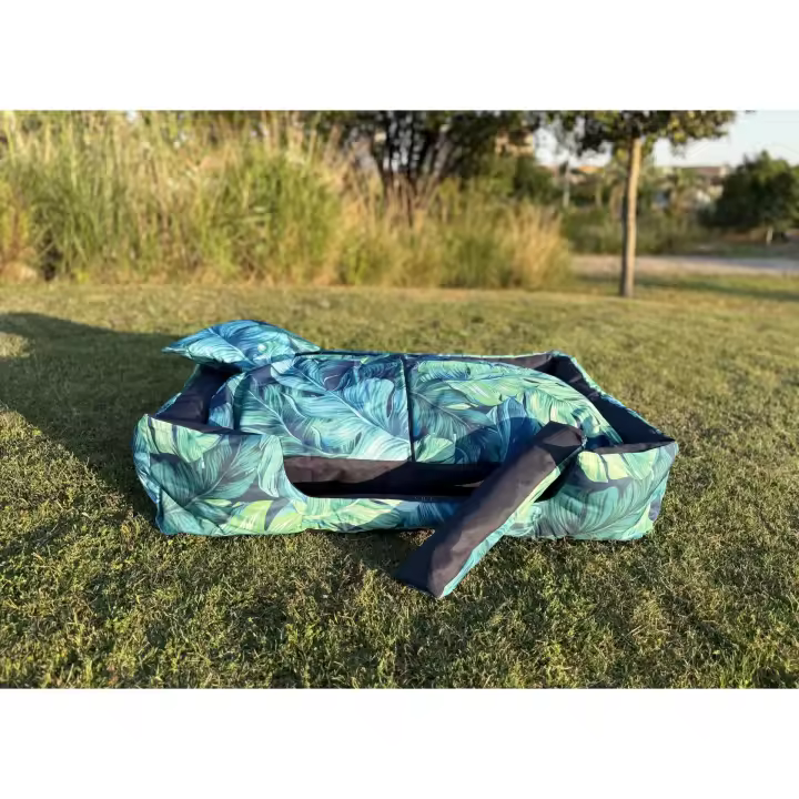BedsPaw Cama para perros con almohada Bosque mascotas - Máximo Confort, Lavable, Reversible, medidas 68x100x23cm - 1
