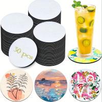 30PCS Coasters De Sublimación Lavables 10cm Suaves Anti-Derrame Bendecibles Para DIY Ocasiones Festivas - details 0
