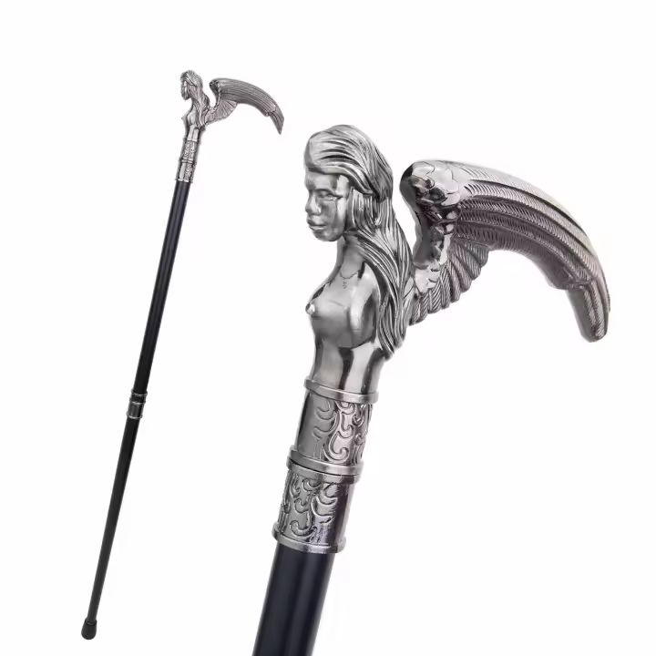 Bastón De Moda Angel Decorativo Para Cosplay Y Fiestas Vintage Bastón De Caminar De 93cm Con Punta De Goma Material De Acero - 1