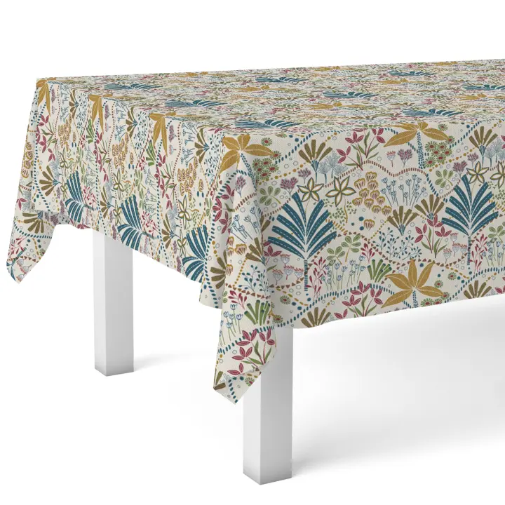 Valentia Home Mantel Hule TEVERE | Mantel Estampado Antimanchas | Mantel Repelente de Agua | Mantel Protección Mesa | Mantel al Corte para Comedor o Cocina | Varios tamaños | Mantel Rectangular y Redondo al Corte - 1