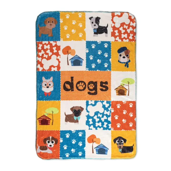 Happyfriday- Dogs Manta 110x140 cm, Mantas 100% Microfibra, calidad de , Fabricado en España - 1