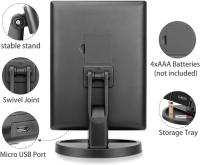 Espejo de Maquillaje con LED, Iluminado Espejo de Mesa Luz con Ampliación 1X / 2X / 3X Plegable Espejo de la Vanidad Rotación 180° Pantalla Táctil Espejo Cosmético para Hombre y Mujer - details 1