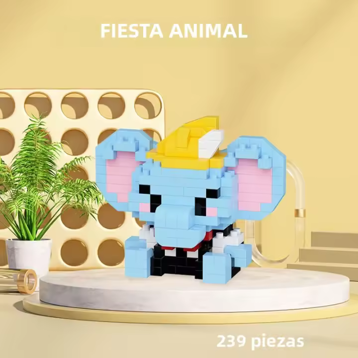 Bloques De Construcción Micro Partícula Serie Animal De Fiesta Pingüino Giraffa Juguete De Puzzle De Artesanía Para Escritorio Ornamento Educativo Para Niños - 1