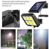 Lámpara De Pared Solar 120COB Con Sensor De Movimiento Y Cable De Extensión De 5m Iluminación Exterior E Interior Luz De Calle Solar Spot Light ABS IP65 - details 2
