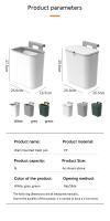Cesta De Basura Inteligente Montada En La Pared 9L Para Cocina Y Baño Ecológica De Plástico Con Cubierta Rodante Accesorios De Cocina - details 25