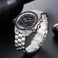 Reloj De Pulsera De Cuarzo PLADEN Para Hombres Lujo Acero Inoxidable Cronógrafo Deportivo Resistente Al Agua Con Manecillas Luminosas Y Calendario Completo Moda Casual - details 4